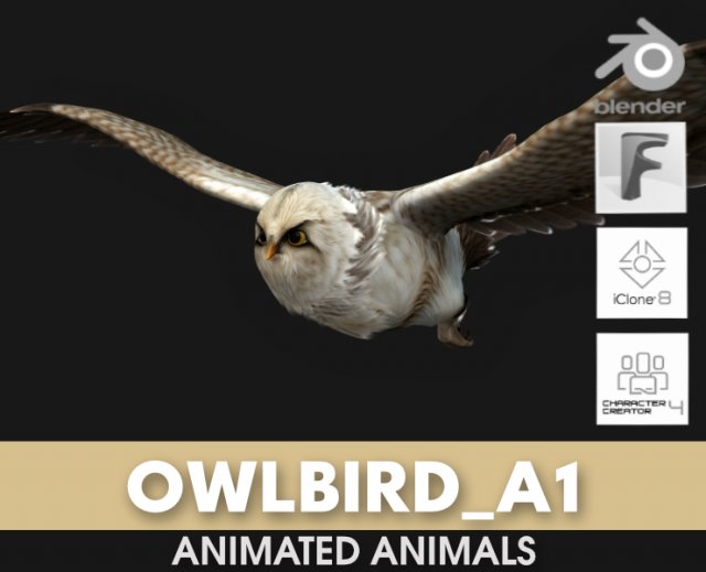 OwlBirdA1 Model 3D .c4d .max .obj .3ds .fbx .stl .blend 
