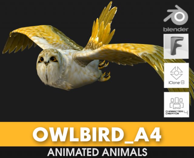 OwlBirdA4 3Dモデル .c4d .max .obj .3ds .fbx .stl .blend 