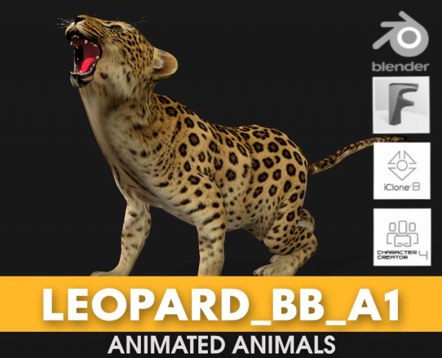 LeopardBabyA1 Modello 3D .c4d .max .obj .3ds .fbx .stl .blend 