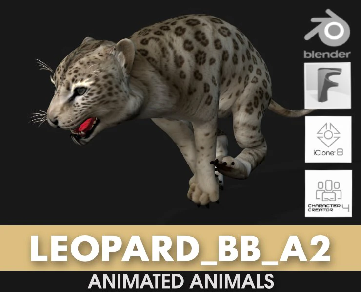 LeopardBabyA2 3D Model .c4d .max .obj .3ds .fbx .stl .blend 