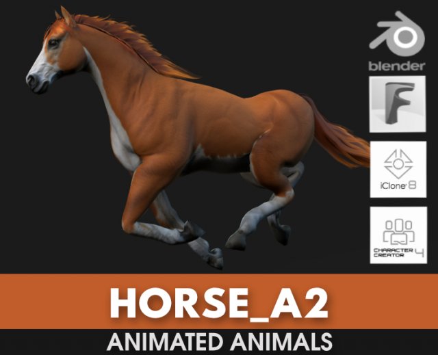 HorseA2 Modèle 3D .c4d .max .obj .3ds .fbx .stl .blend 