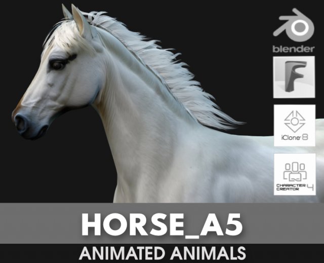 HorseA5 Modello 3D .c4d .max .obj .3ds .fbx .stl .blend 