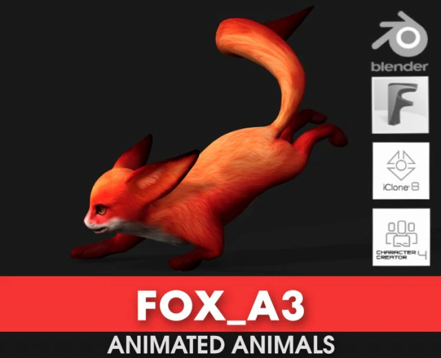 FoxA3 3D Modell .c4d .max .obj .3ds .fbx .stl .blend 