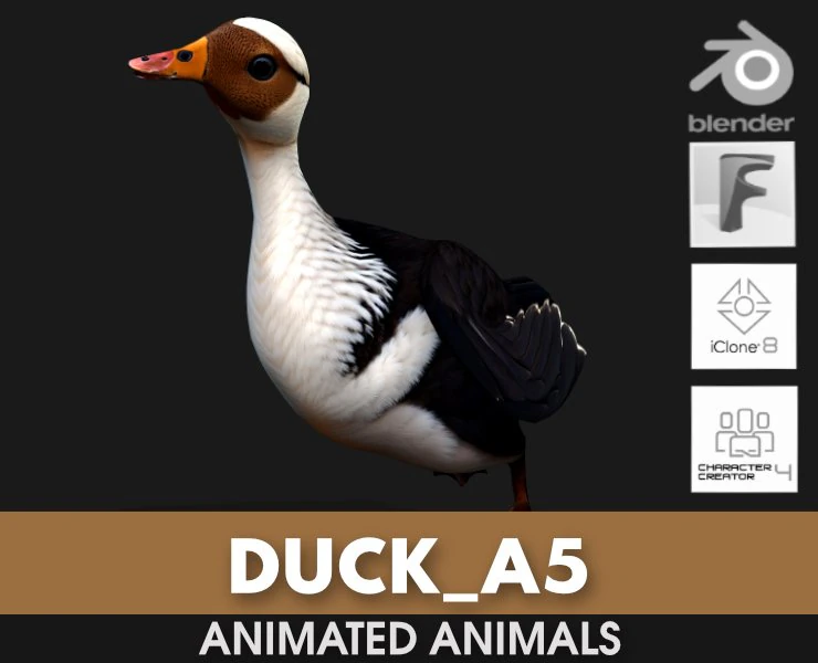 DuckA5 3D Model .c4d .max .obj .3ds .fbx .stl .blend 