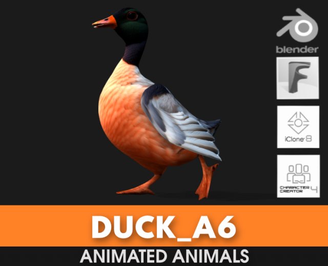 DuckA6 3D Модель .c4d .max .obj .3ds .fbx .stl .blend 