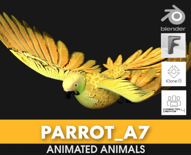 ParrotA7 Model 3D .c4d .max .obj .3ds .fbx .stl .blend 