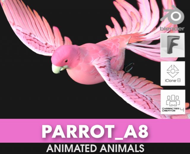 ParrotA8 Model 3D .c4d .max .obj .3ds .fbx .stl .blend 