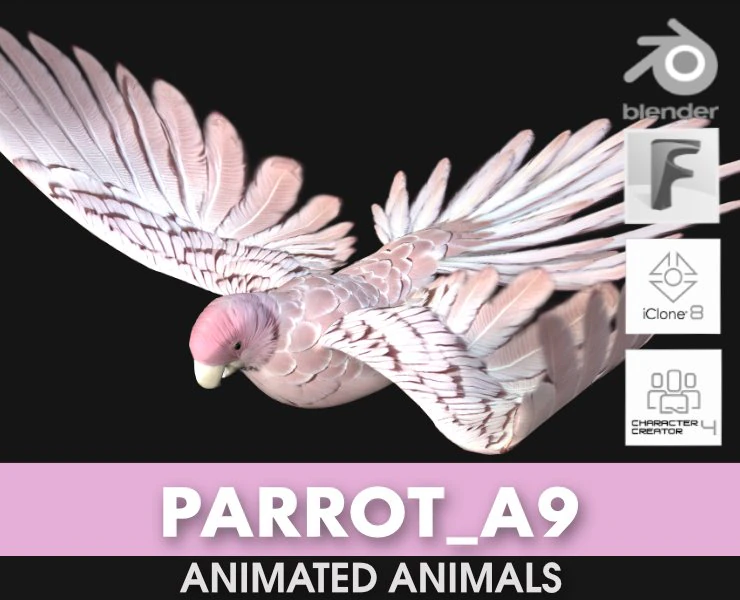 PapageiA9 3D Modell .c4d .max .obj .3ds .fbx .stl .blend 