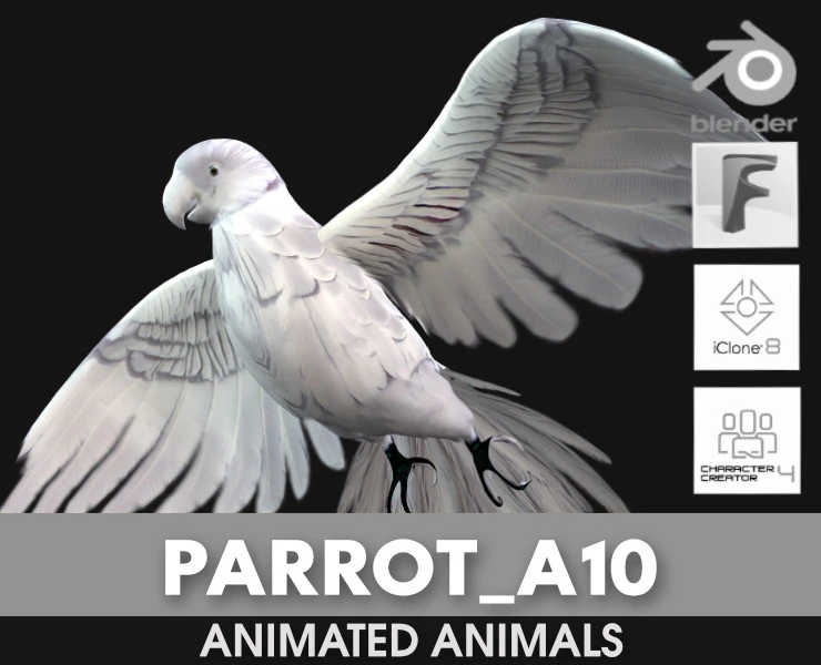 ParrotA10 3D Model .c4d .max .obj .3ds .fbx .stl .blend 