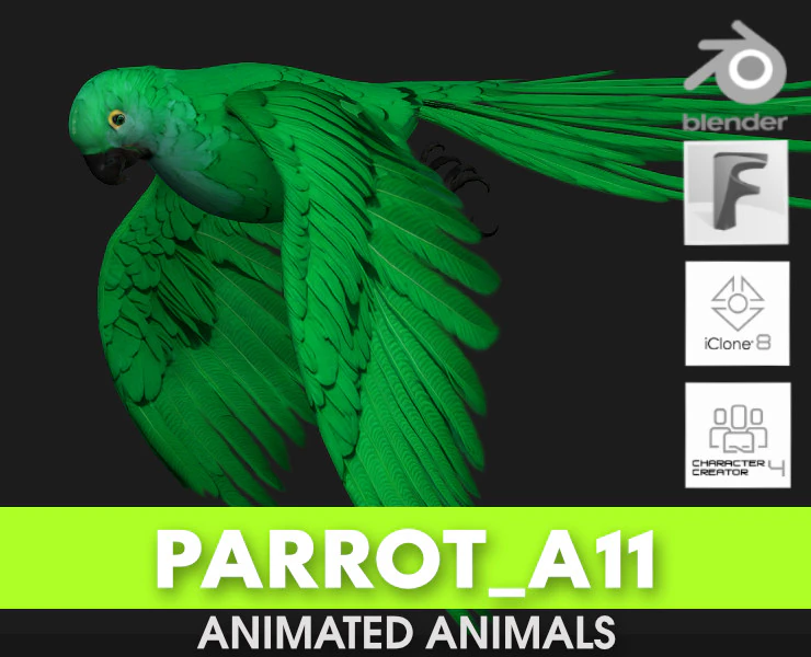 ParrotA11 3D Model .c4d .max .obj .3ds .fbx .stl .blend 