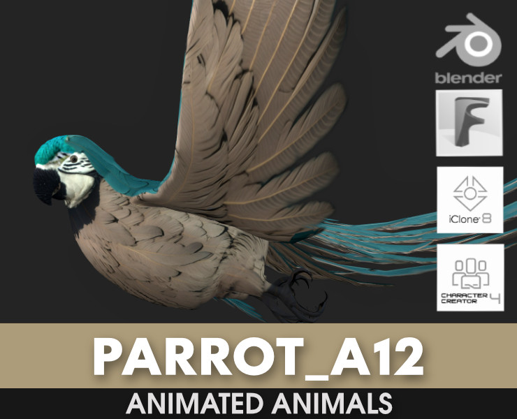 ParrotA12 Modello 3D .c4d .max .obj .3ds .fbx .stl .blend 