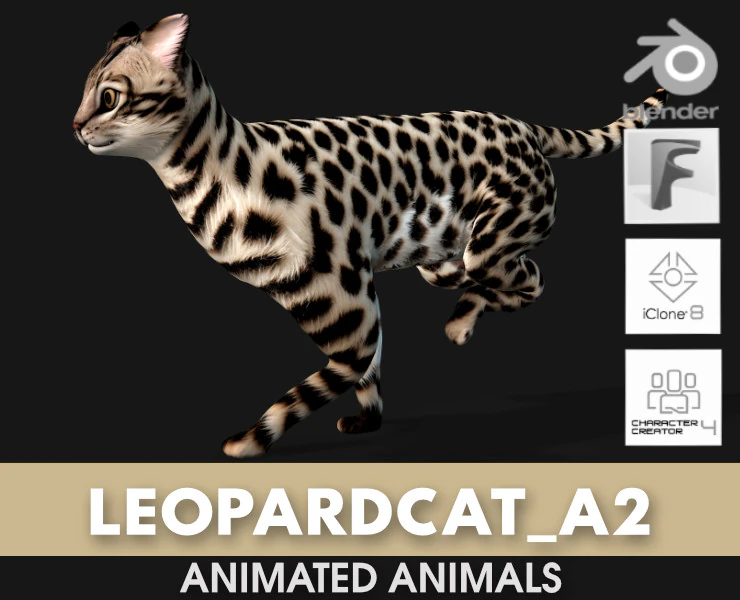 LeopardCat-A2 3D 모델 .c4d .max .obj .3ds .fbx .stl .blend 