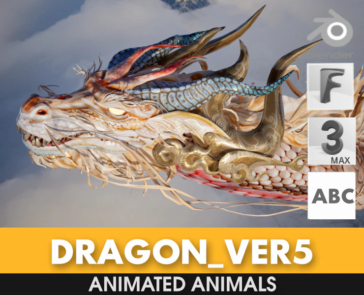 Dragon Ver5-Fly02 3D Model .c4d .max .obj .3ds .fbx .stl .blend 