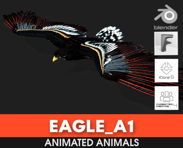 EagleA 3D Model .c4d .max .obj .3ds .fbx .stl .blend 