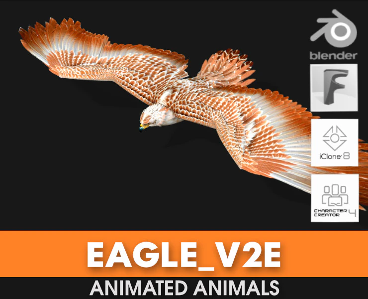 EagleV2E 3D Model .c4d .max .obj .3ds .fbx .stl .blend 