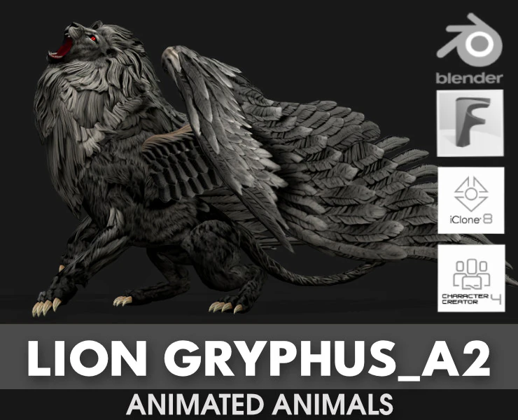 Leone GrifoA2 Modello 3D .c4d .max .obj .3ds .fbx .stl .blend 