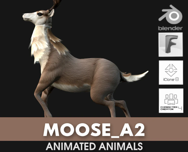 MooseA2 3D Model .c4d .max .obj .3ds .fbx .stl .blend 