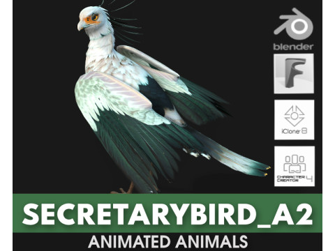 Secretary BirdA2 3D-Modell
