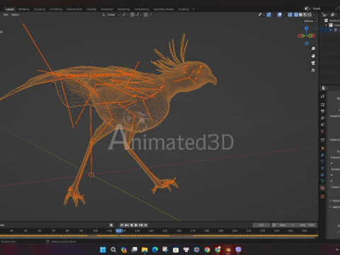 Secretary BirdA2 3D Model