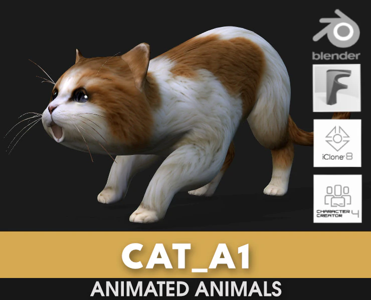CatA1 3D Model .c4d .max .obj .3ds .fbx .stl .blend 