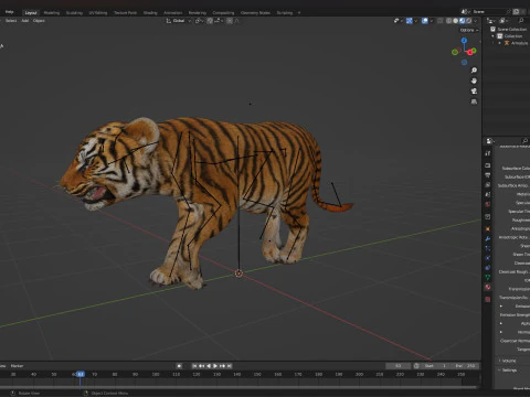 Тигр BaByA1 3D Модель