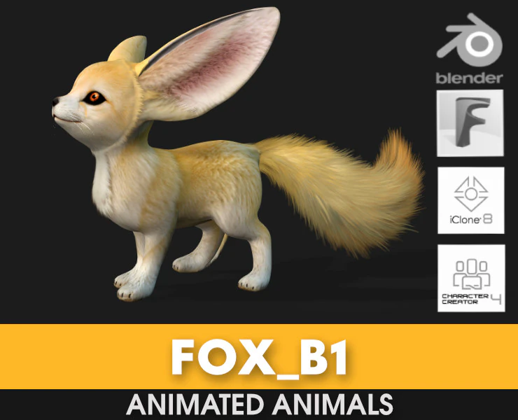 Fox-B1 3D Model .c4d .max .obj .3ds .fbx .stl .blend 
