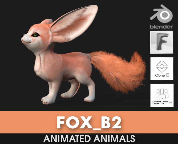 Fox-B2 3Dモデル .c4d .max .obj .3ds .fbx .stl .blend 