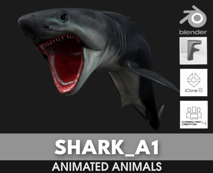 Shark-A1 3D 模型 .c4d .max .obj .3ds .fbx .stl .blend