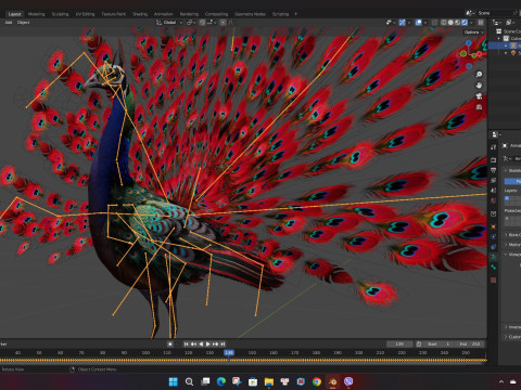 Peacock Black-A1 Modelo 3D