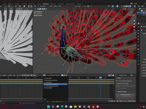 Peacock Black-A1 Modelo 3D