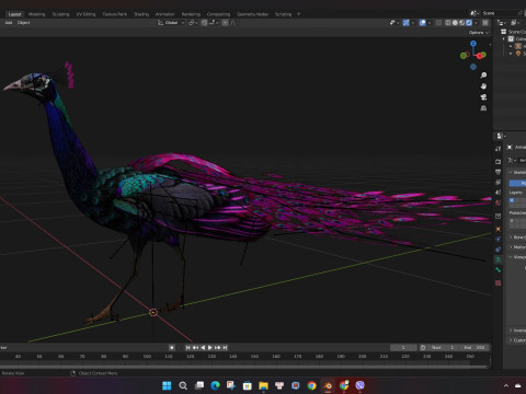 Peacock Black-A2 Modelo 3D