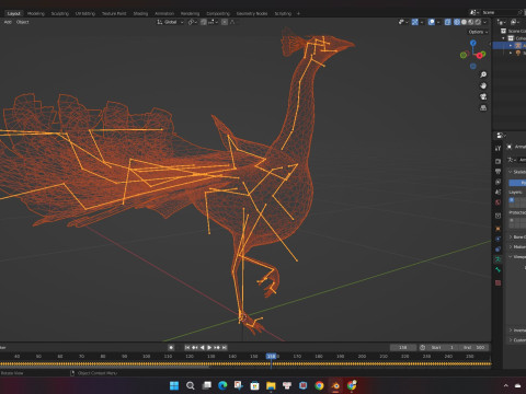 Peacock Black-A2 Modelo 3D