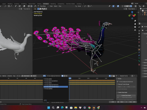 Peacock Black-A2 Modelo 3D