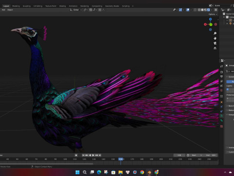 Peacock Black-A2 Modelo 3D