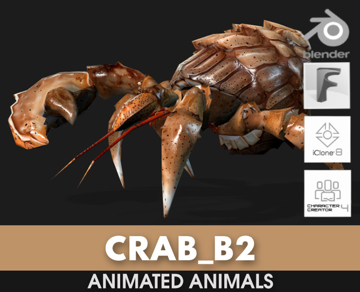 Crab-B2 3D Model .c4d .max .obj .3ds .fbx .stl .blend