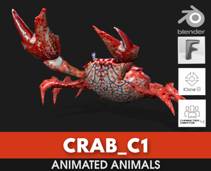 Crab-C1 3D Модель .c4d .max .obj .3ds .fbx .stl .blend
