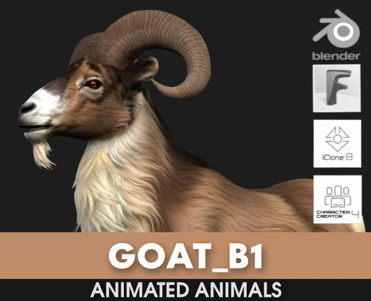 Goat-B1 3D Model .c4d .max .obj .3ds .fbx .stl .blend 