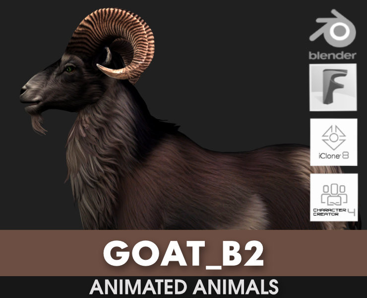 Goat-B2 3D Model .c4d .max .obj .3ds .fbx .stl .blend 