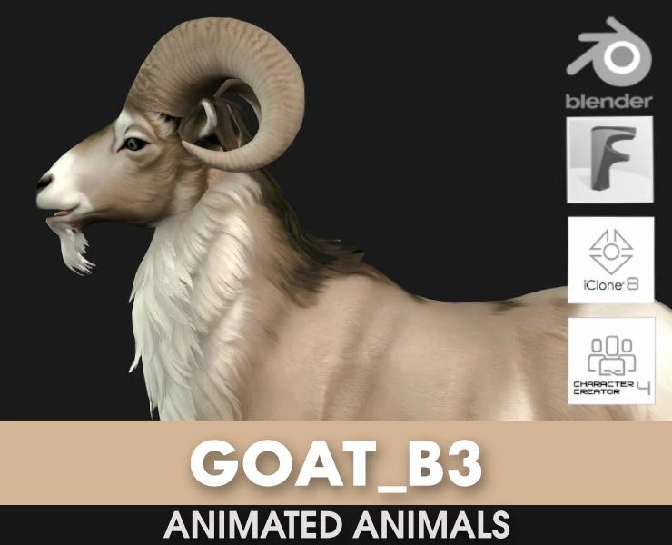 Goat-B3 3D Model .c4d .max .obj .3ds .fbx .stl .blend 