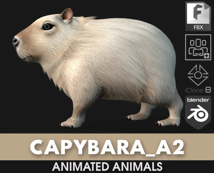 Capibara-A2 Modello 3D .c4d .max .obj .3ds .fbx .stl .blend