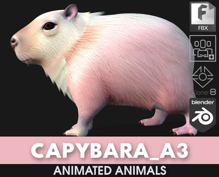 Capybara-A3 3D Modell .c4d .max .obj .3ds .fbx .stl .blend