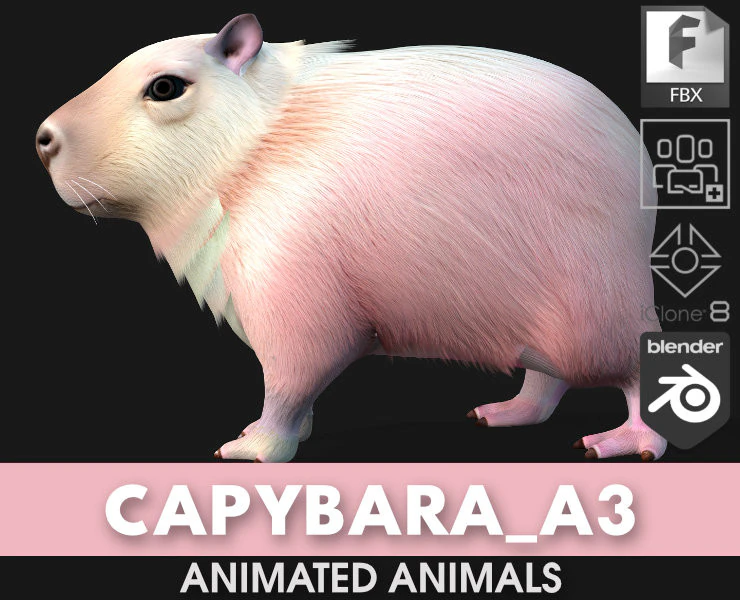 Capybara-A3 3D Model .c4d .max .obj .3ds .fbx .stl .blend 