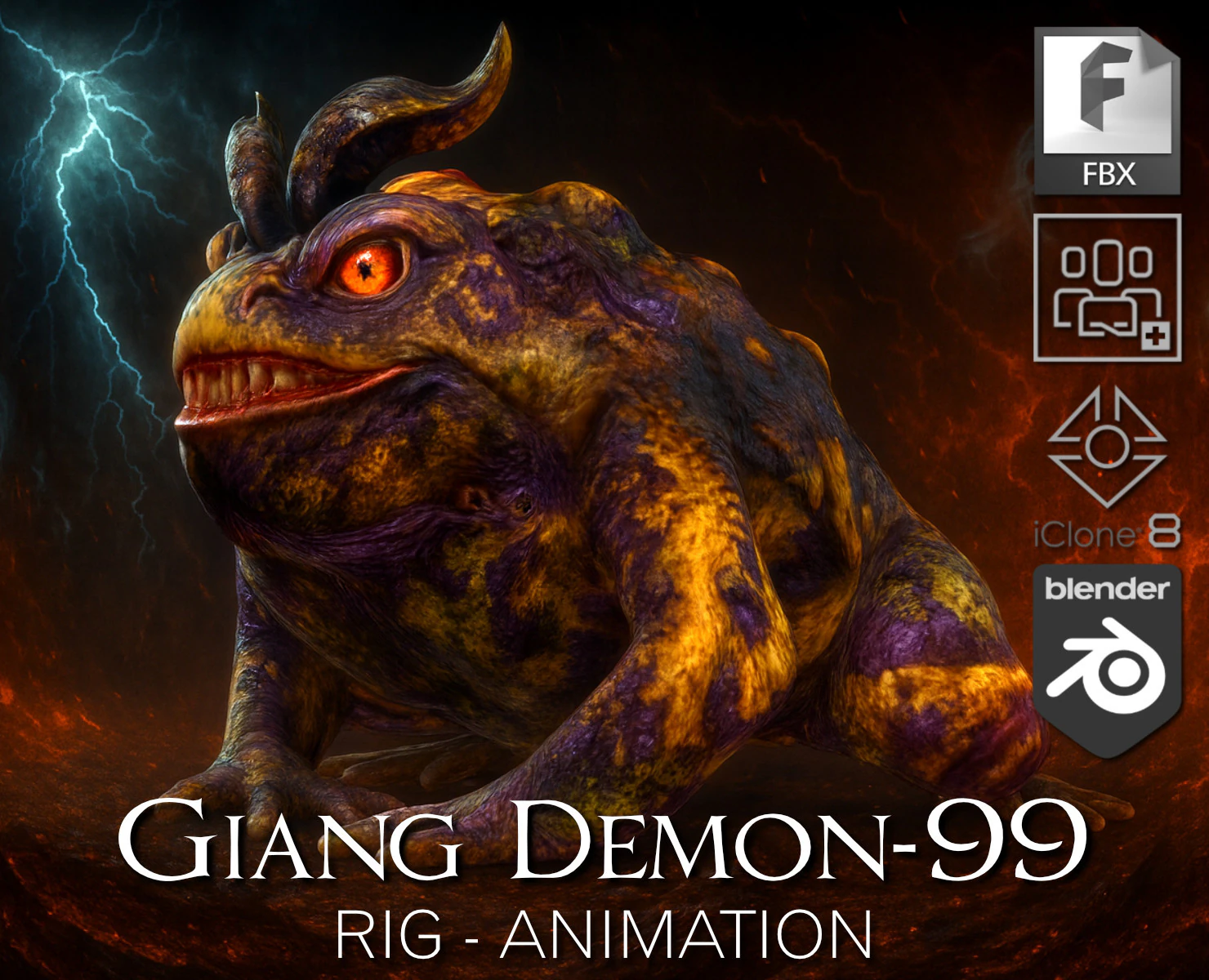 Giang Demone-99 Modello 3D .c4d .max .obj .3ds .fbx .stl .blend 