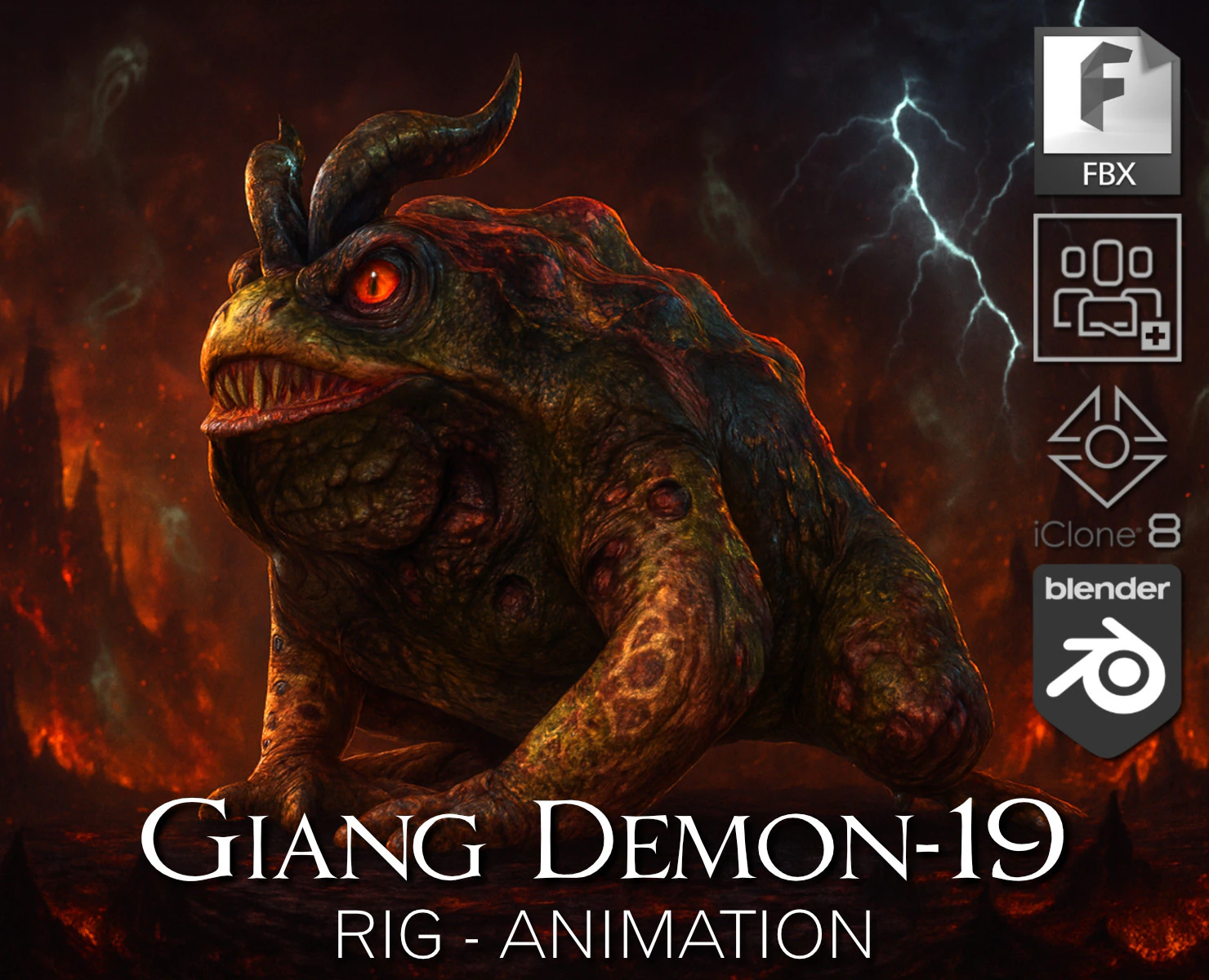 Giang Demon-19 3D Model .c4d .max .obj .3ds .fbx .stl .blend 