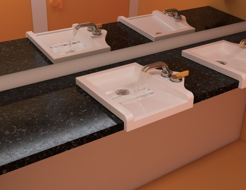 Accessible Bathroom with Inclusive Faucet Functional 3D Design 3D Модель .c4d .max .obj .3ds .fbx .stl .blend