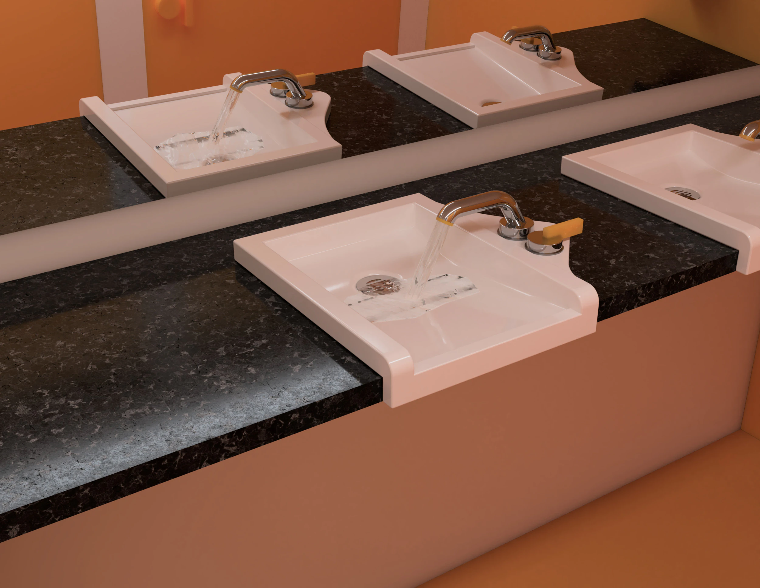 Accessible Bathroom with Inclusive Faucet Functional 3D Design 3D Model .c4d .max .obj .3ds .fbx .stl .blend