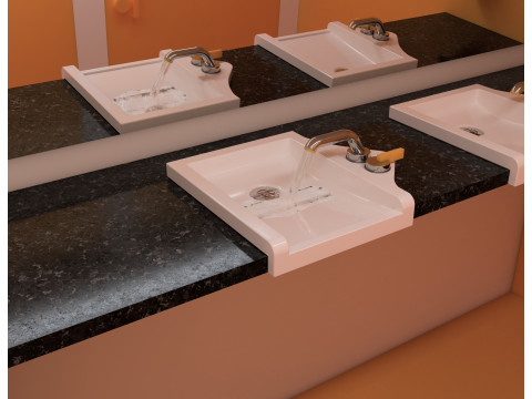 Accessible Bathroom with Inclusive Faucet Functional 3D Design 3D-Modell