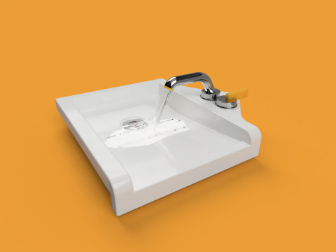 Accessible Bathroom with Inclusive Faucet Functional 3D Design 3D Модель