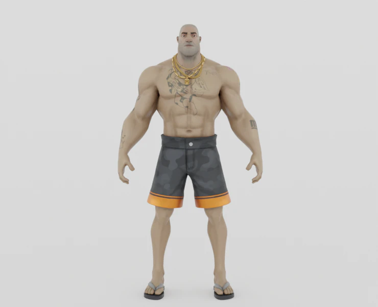 Beach Brutus - Fortnite 3D Model .c4d .max .obj .3ds .fbx .stl .blend 