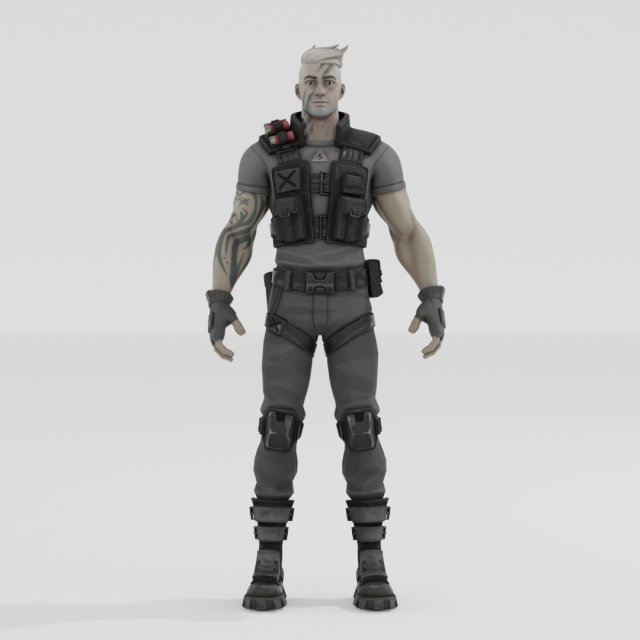 Centurion Dark - Fortnite Model 3D .c4d .max .obj .3ds .fbx .stl .blend 